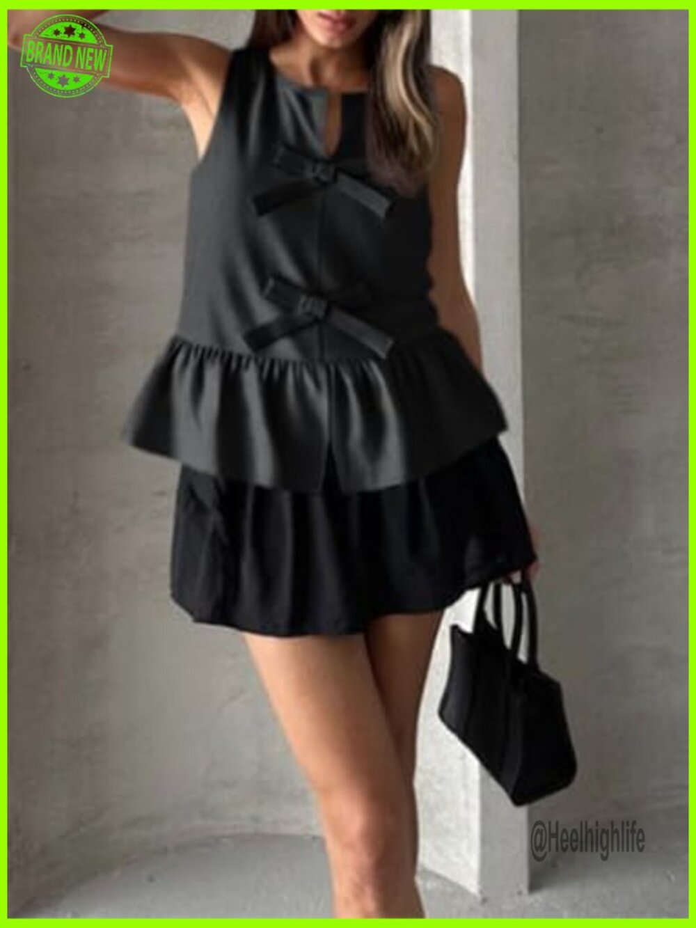 Sleeveless Cotton Linen Peplum Tank Top Flowy Blouse - Picture 6 of 7